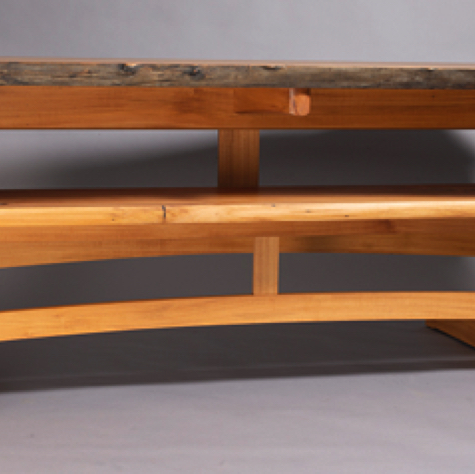 Madrone Table and Bench low.